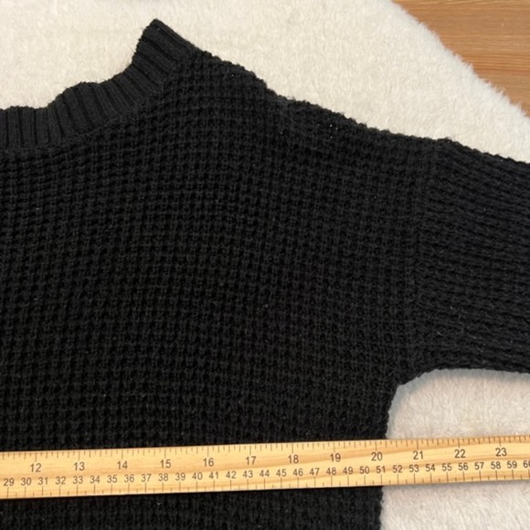 Riah Fashion Womens Black Crewneck Pullover Tunic Knit Sweater Size XL - Picture 9 of 10